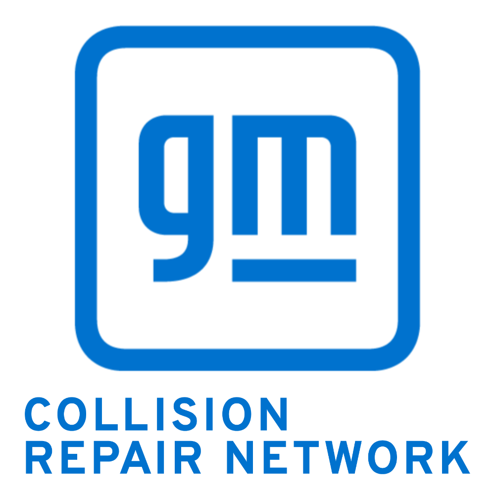 GM Certified Collision Repair Network logo, representing authorized repair centers for GM vehicles with factory-trained technicians.